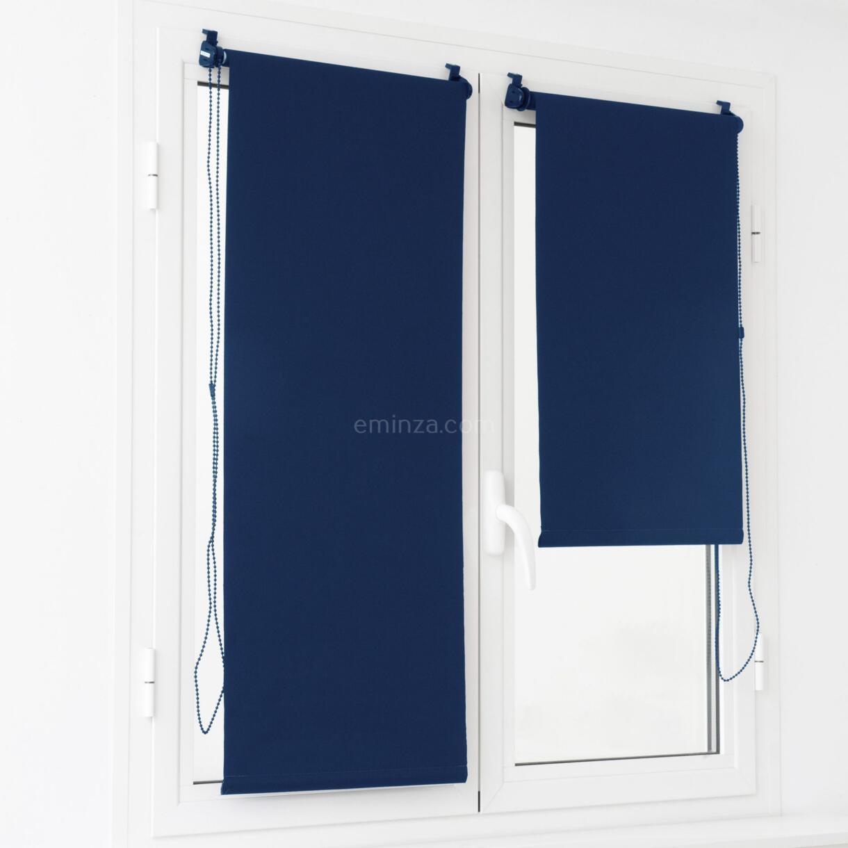 Estor enrollable opaco (45 x 180 cm) Liso  Azul 1
