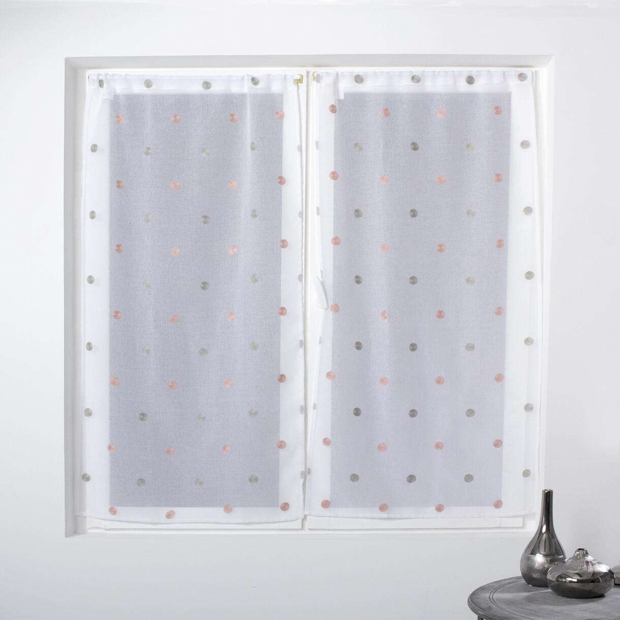 Coppia di tende trasparenti (60 x 160 cm) Smarties Grigio 1