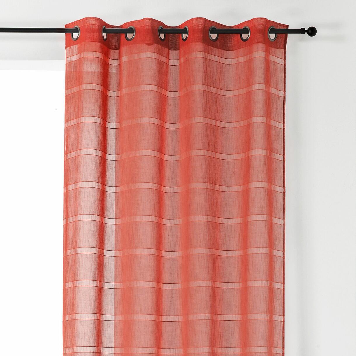 Tenda trasparente (140 x 250 cm) Cordelette Rosso mattone 1