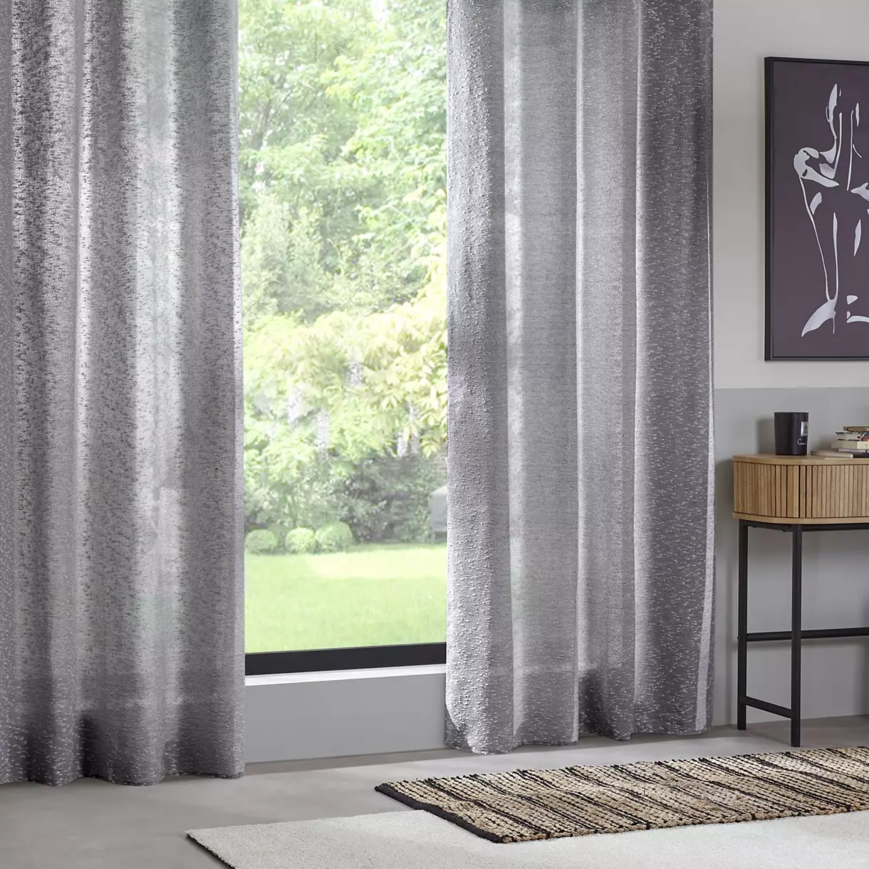 Cortina semi opaca (140 X 260 cm) Aska Gris 1