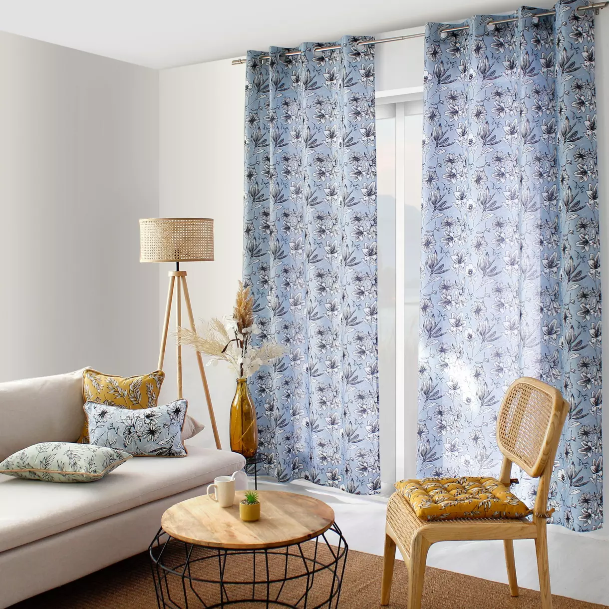 Rideau (135 x 240 cm) Lily Bleu 1