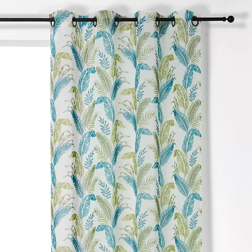 Visillo(140 x 280 cm) Flores Verde