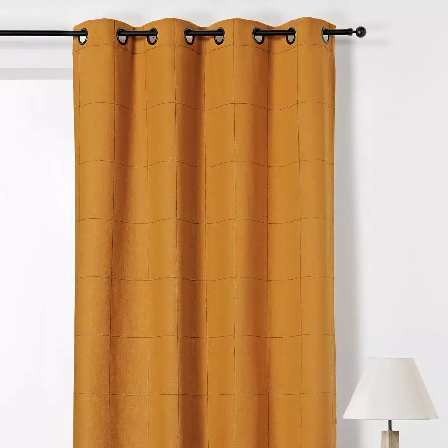Rideau coton et lin (135 x 260 cm) Juliette Carreau Jaune 1
