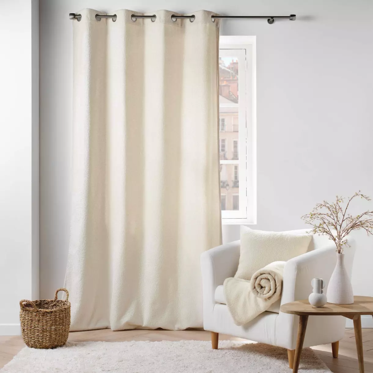Rideau bouclette (140 x 240 cm) Wooly Ecru