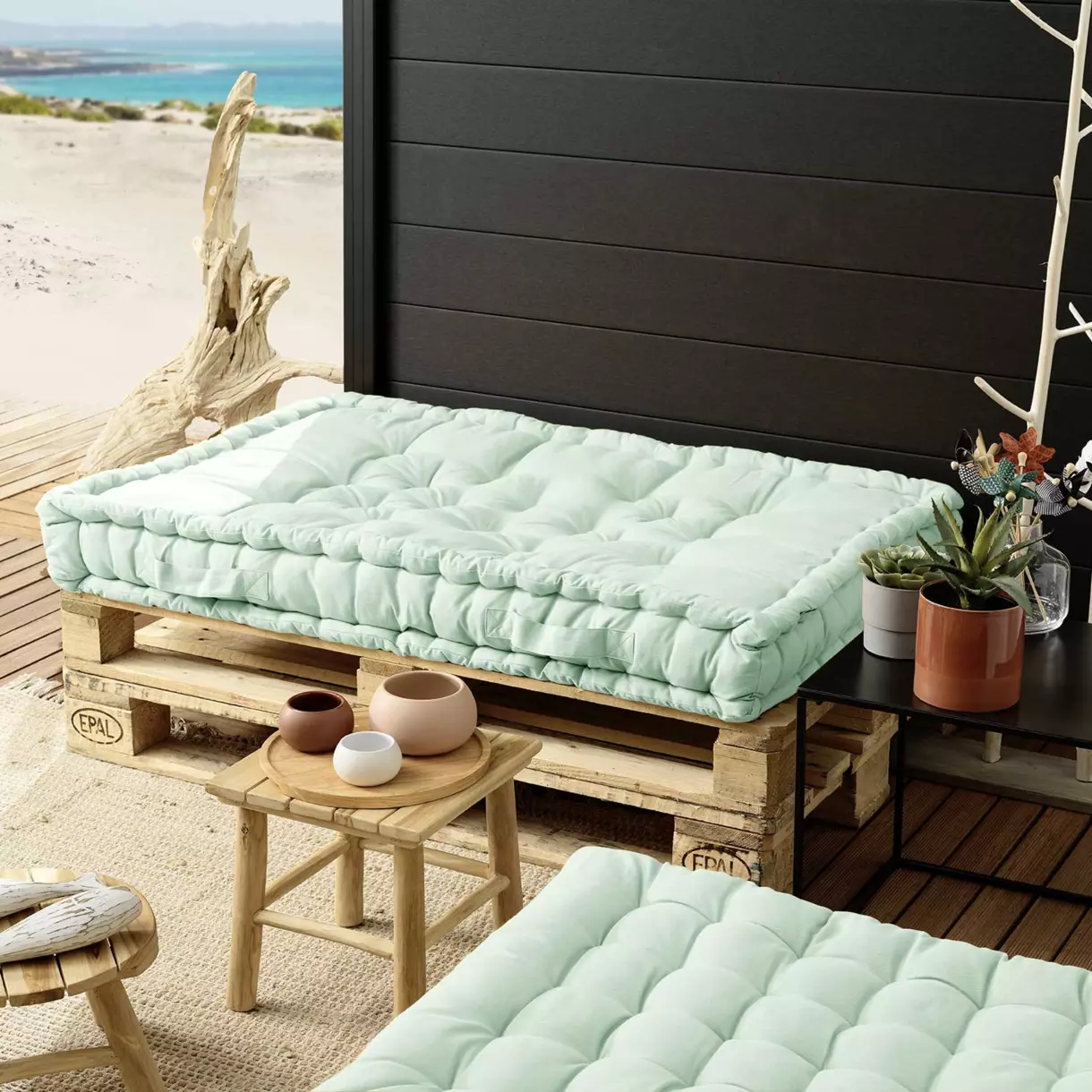 Matelas palette (L120 cm) Pixel Vert menthe 1