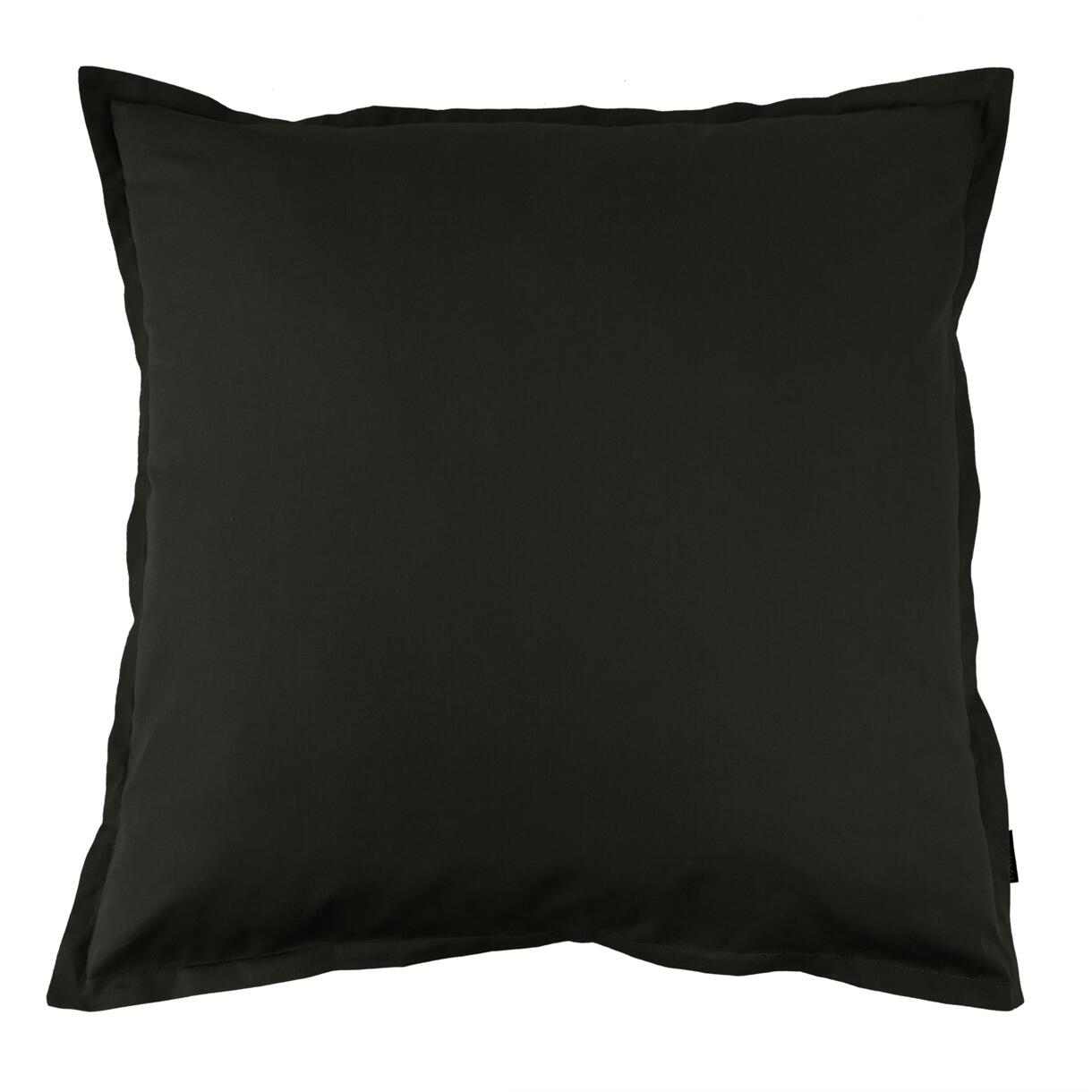 Taie d'oreiller carrée percale de coton (65 cm) Cali Noire 1