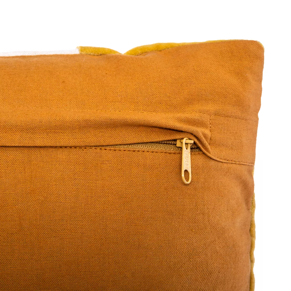 Coussin carré (40 cm) Patch Jaune ocre 6
