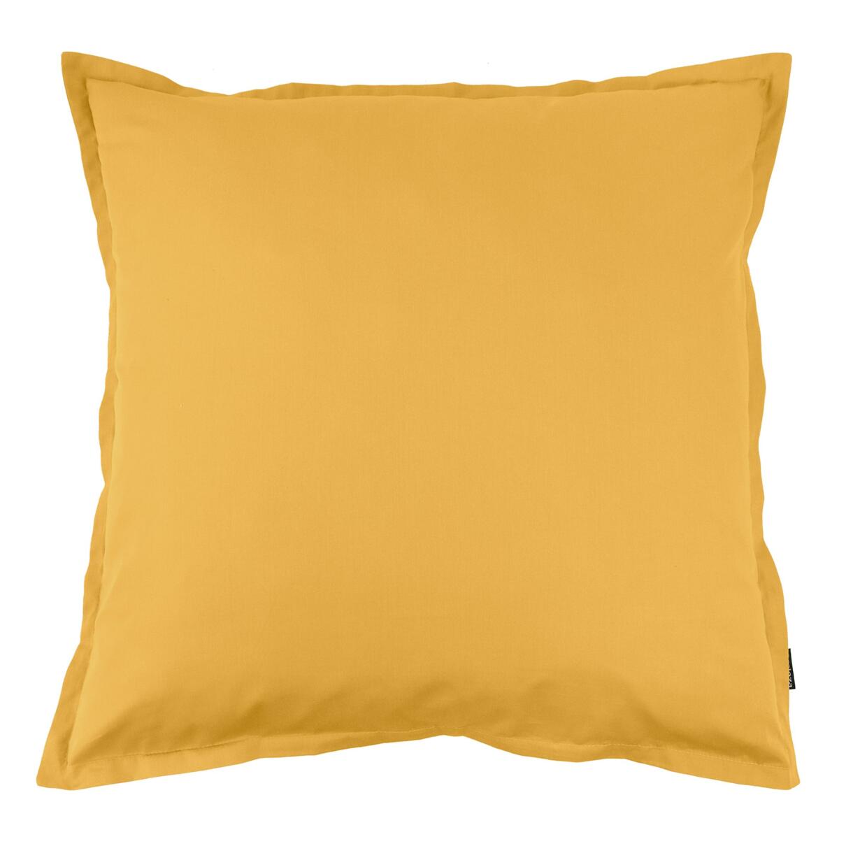 Taie d'oreiller carrée percale de coton (65 cm) Cali Jaune moutarde 1