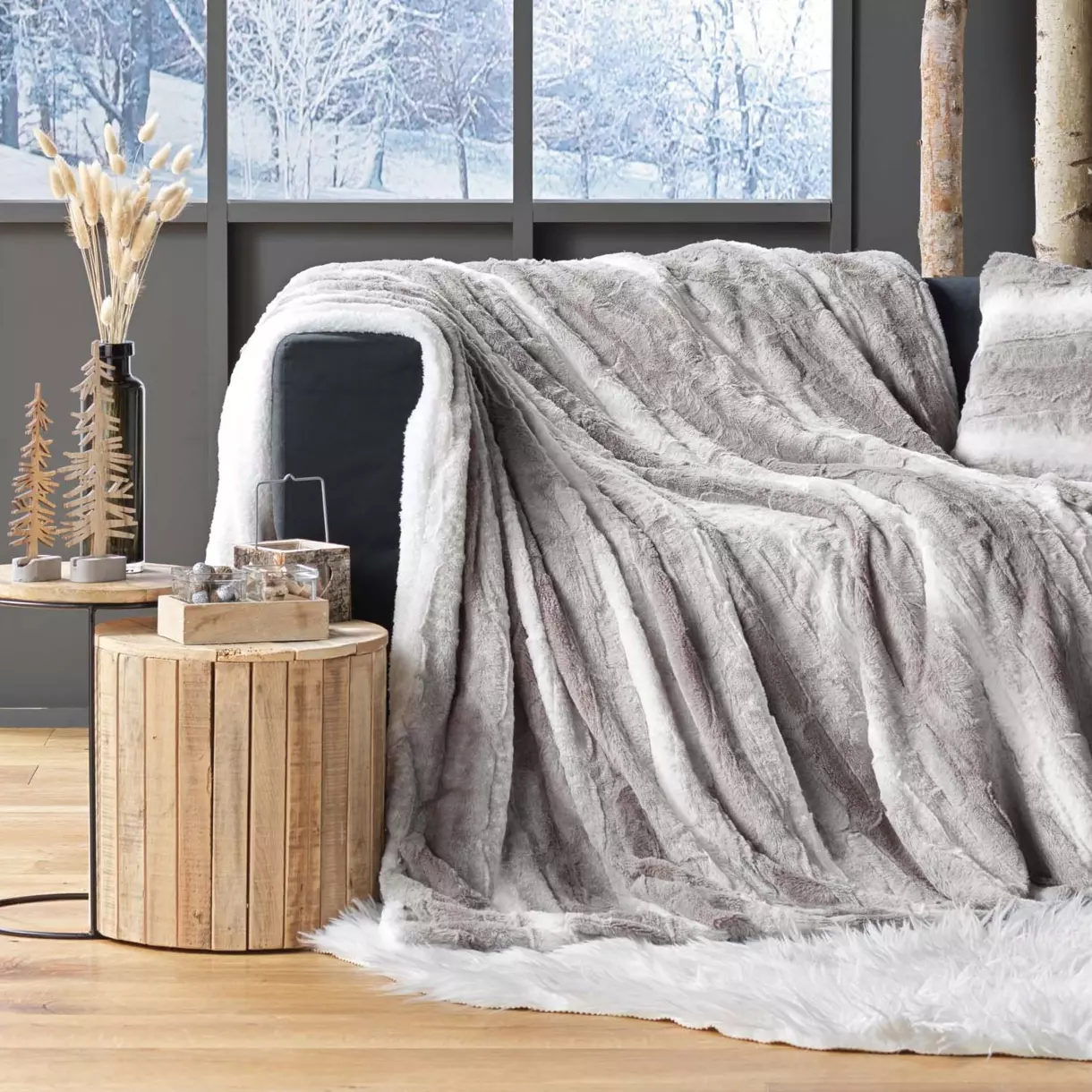 Plaid piel sintética (150 cm) Sven Beige 1