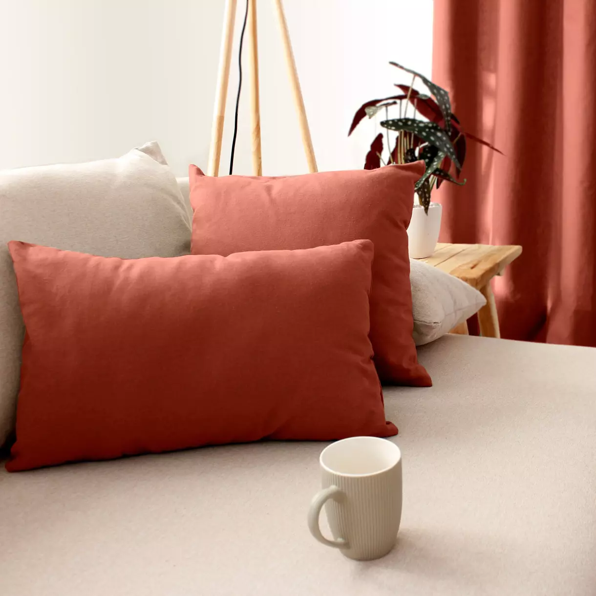 Coussin rectangulaire (50 cm) Etna Terracotta 1