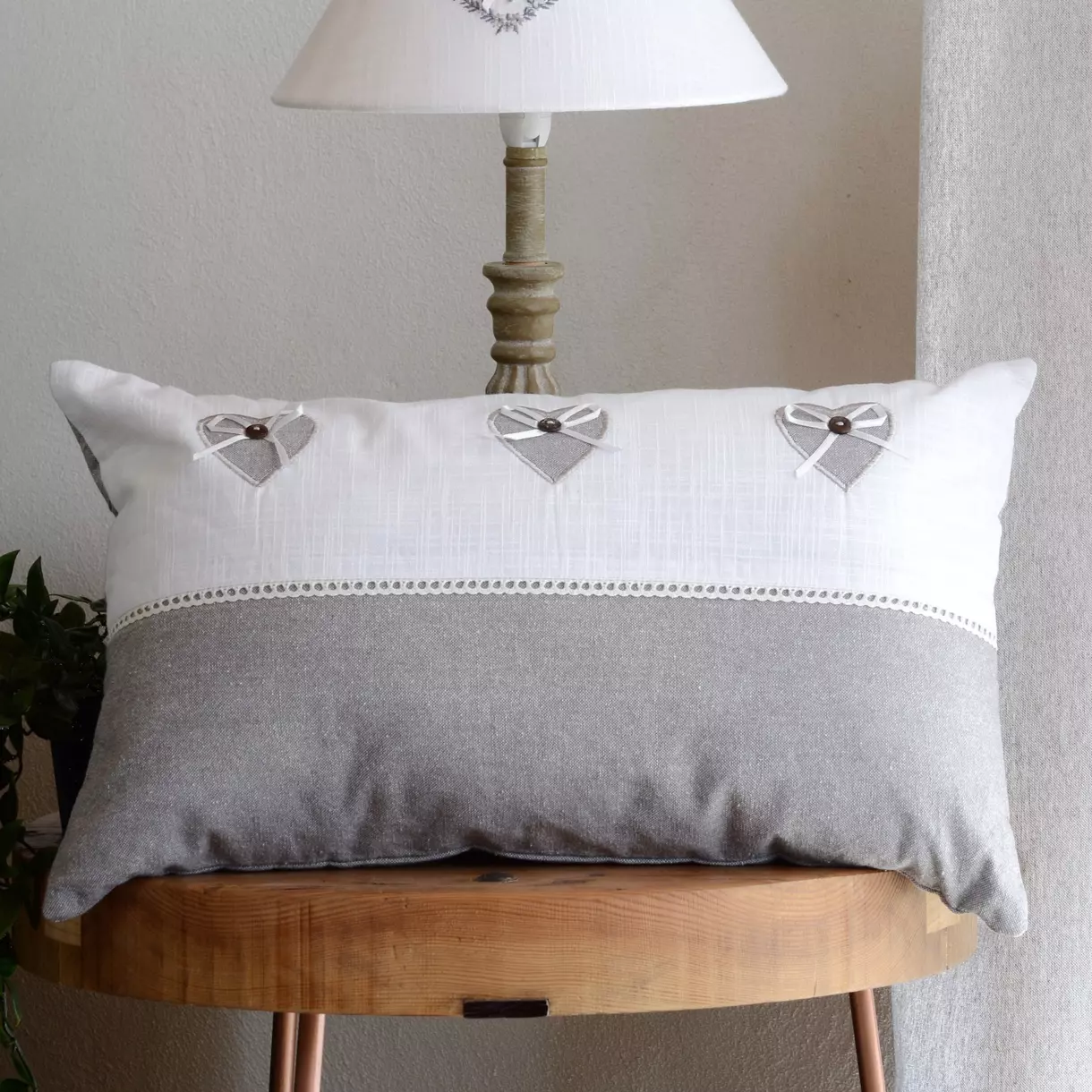 Coussin rectangulaire Pauline Gris 1