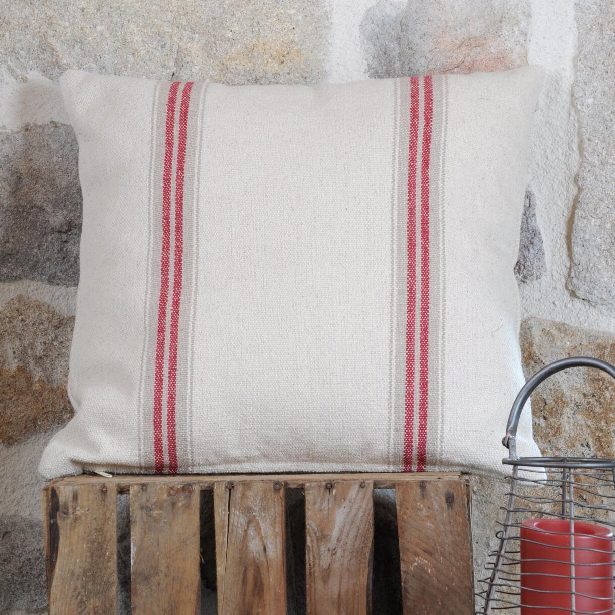 Quadratisches Baumwoll-Kissen (50 cm) Montauban Rouge 1