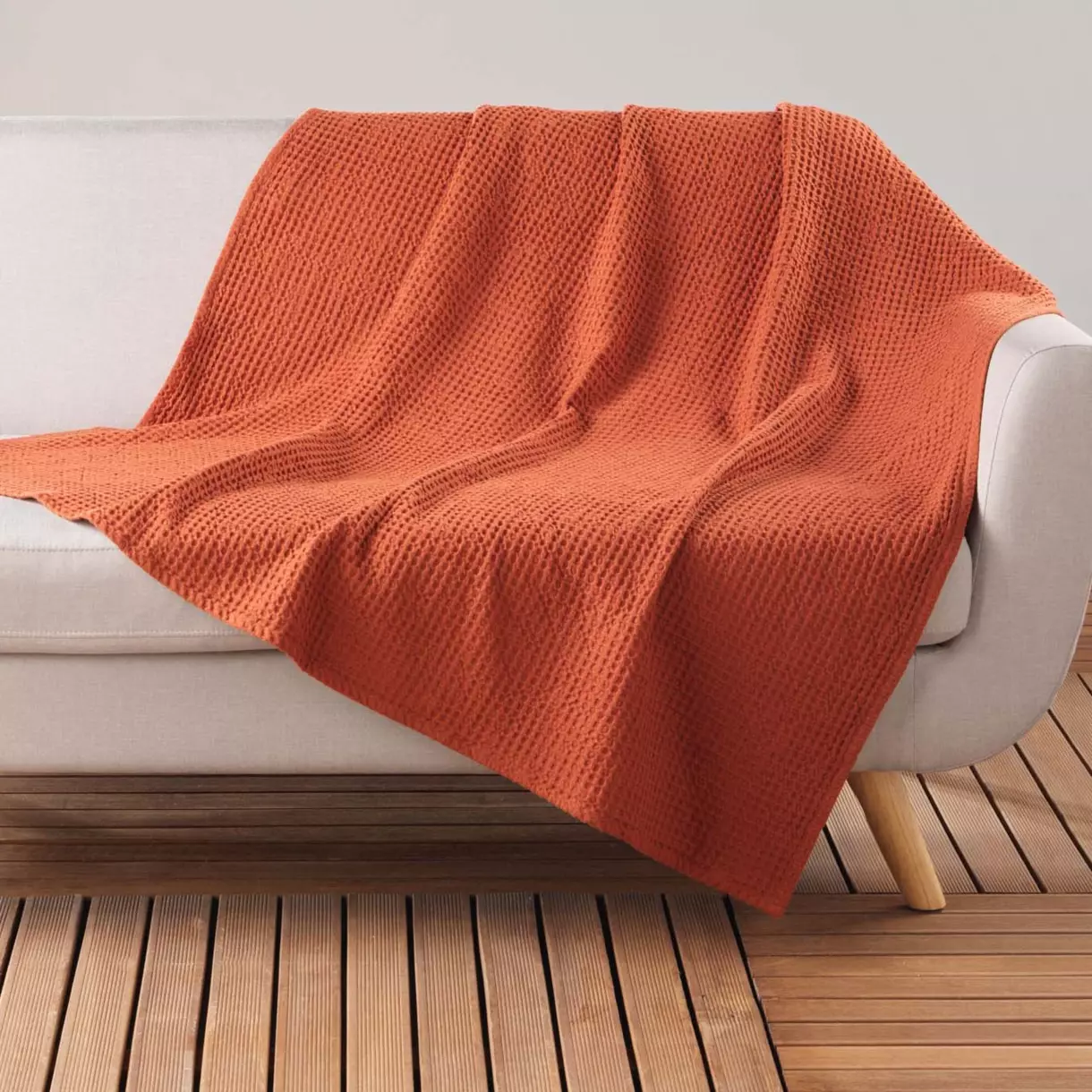 Manta suave (150 cm) Gaufrette Terracota 1