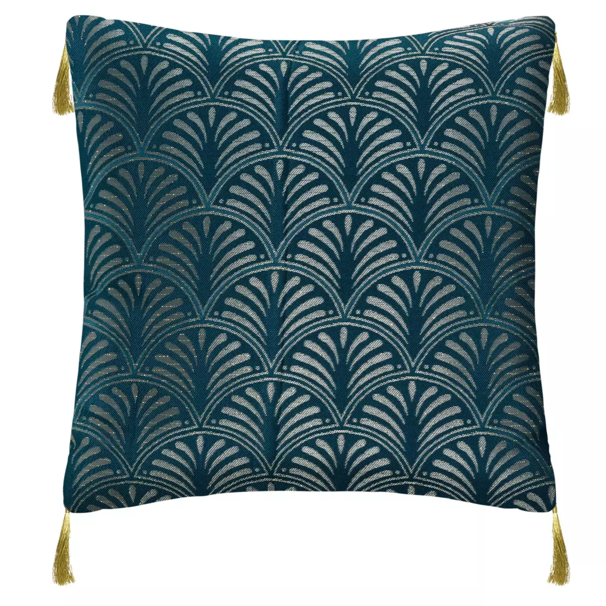 Coussin carré (40 cm) Luxury Bleu canard 1