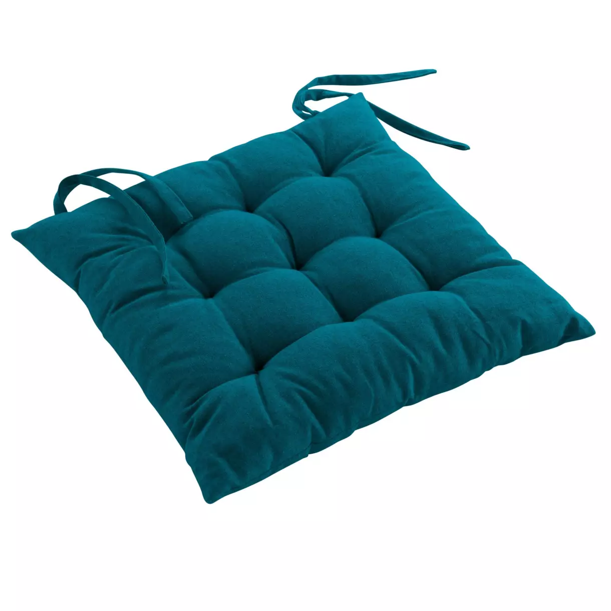 Coussin de chaise coton recyclé Mistral Bleu canard 1
