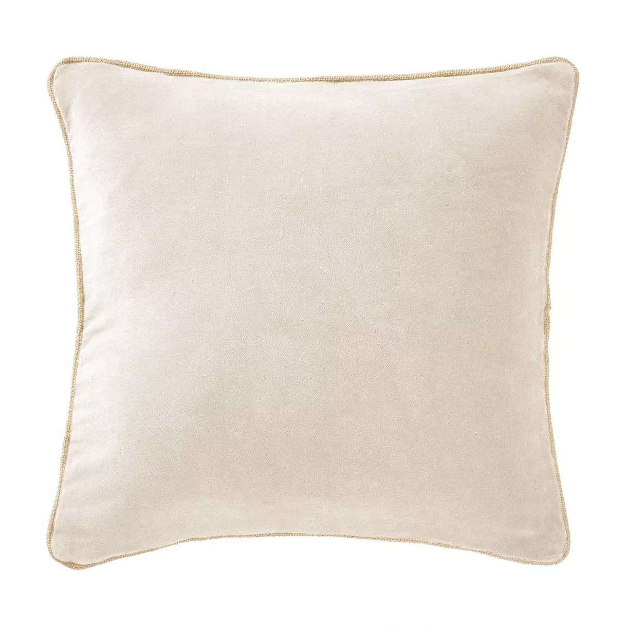Cojín cuadrado en terciopelo de algodón (45 cm) César Beige pampa 1