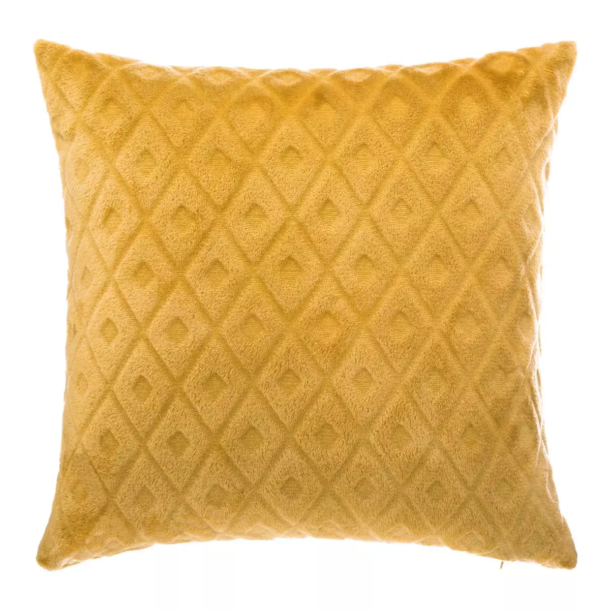 Coussin carré (40 cm) 3D Losange Jaune ocre 1