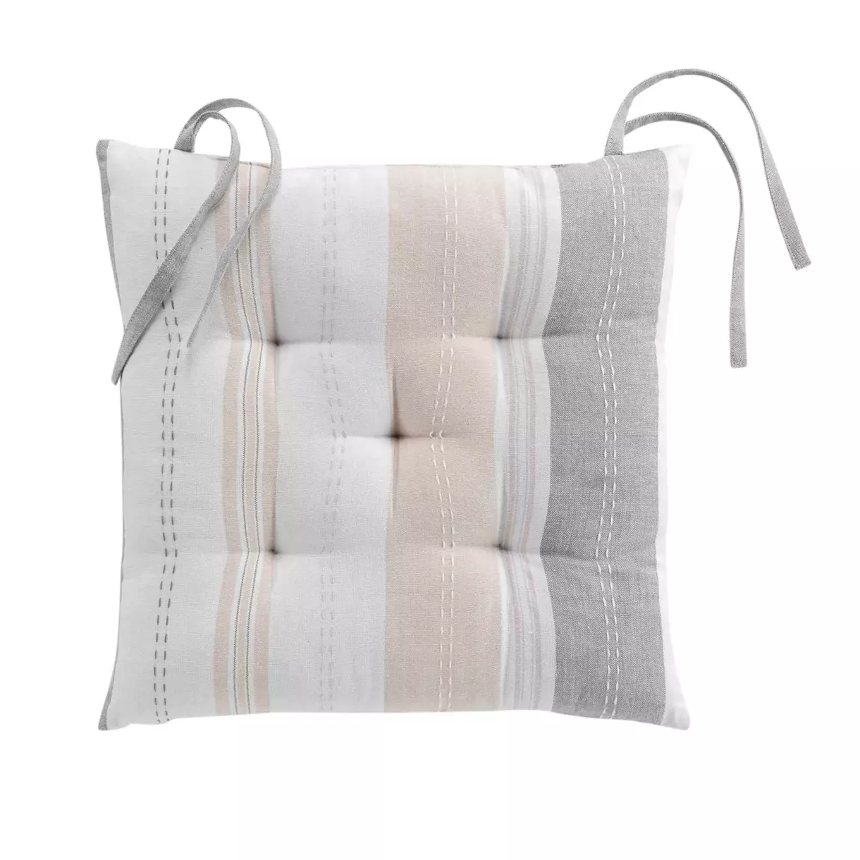 Coussin de chaise carré coton recyclé Andria Beige 1