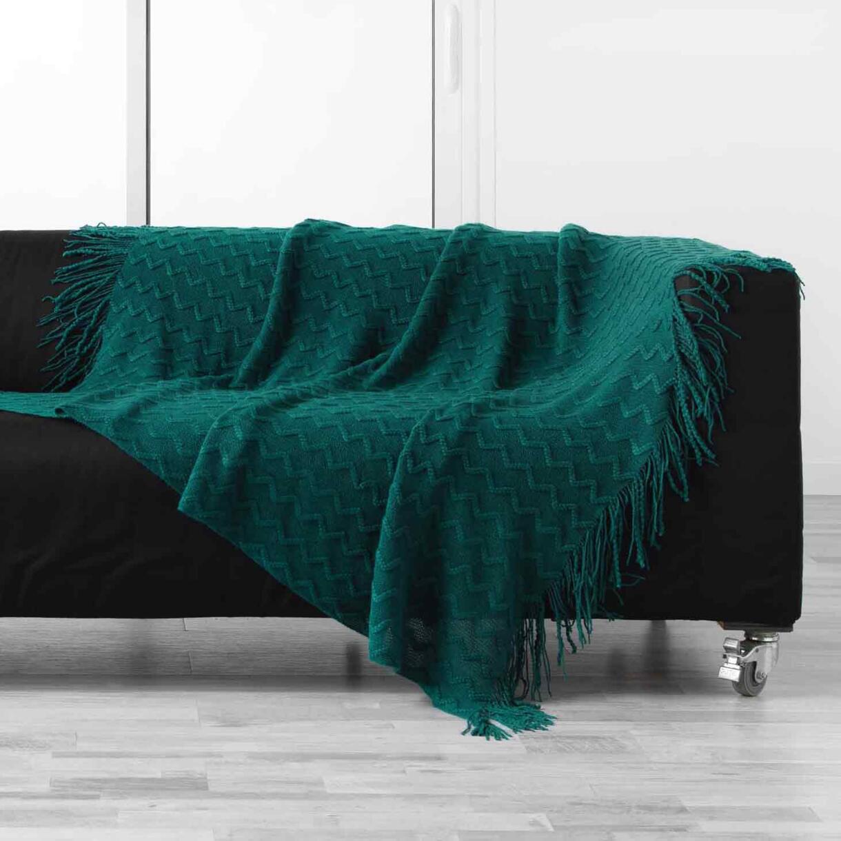 Sofadecke (150 cm) Melinda Smaragdgrün 1