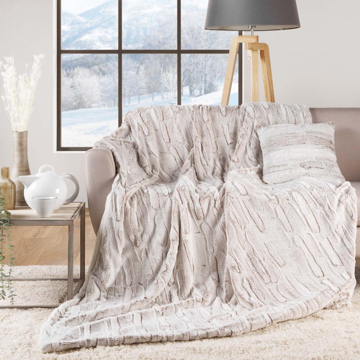 Plaid ecopelliccia (150 cm) Lynx Beige