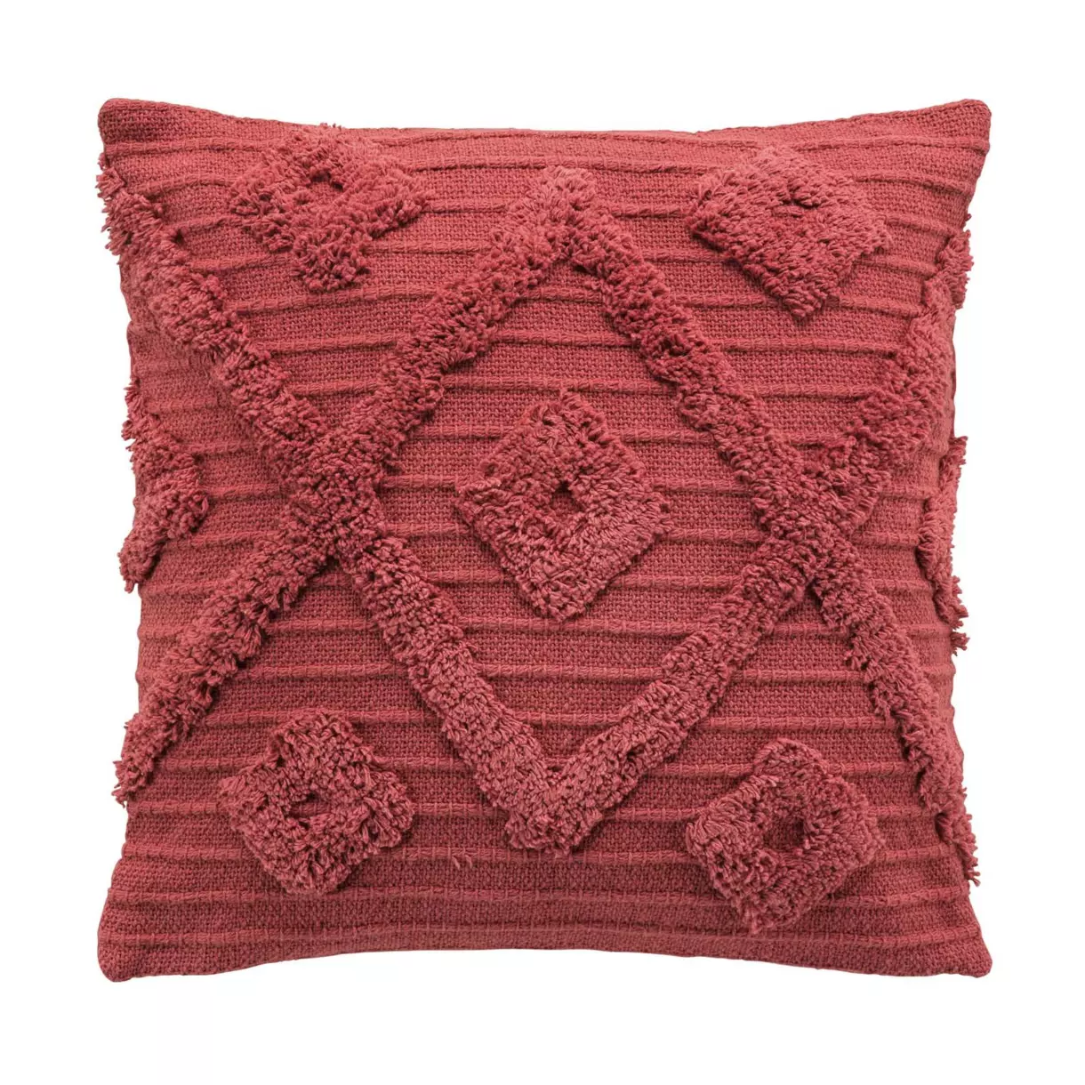 Housse de coussin carrée coton (40 cm) Zelie Terracotta
