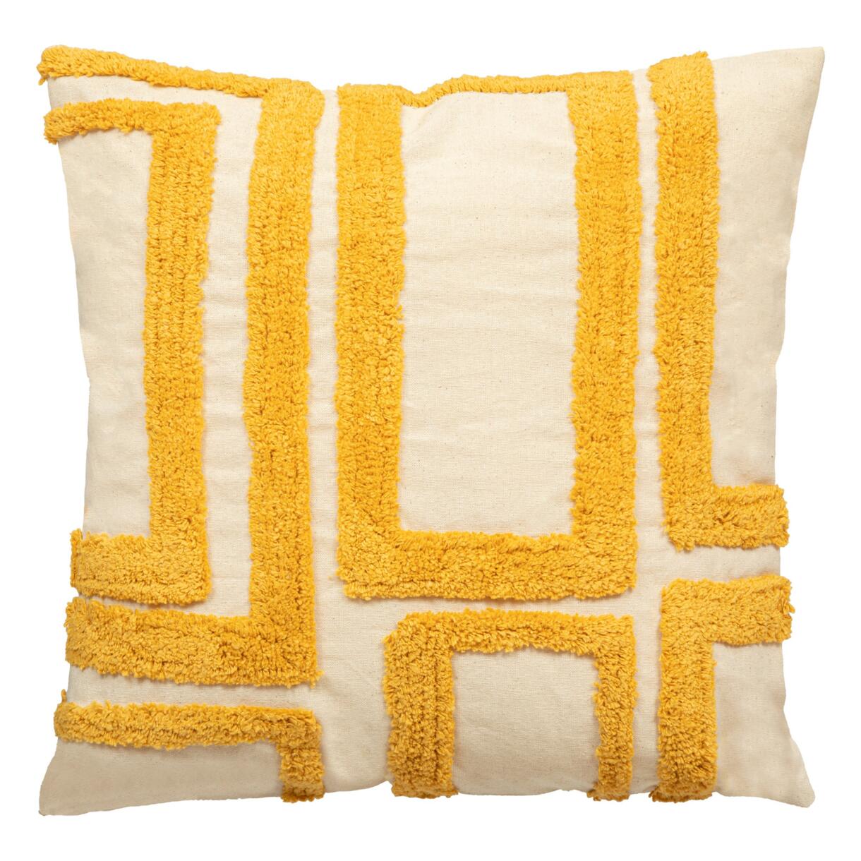 Quadratischer Kissenbezug aus Baumwolle (40 cm) Atelier Gelb