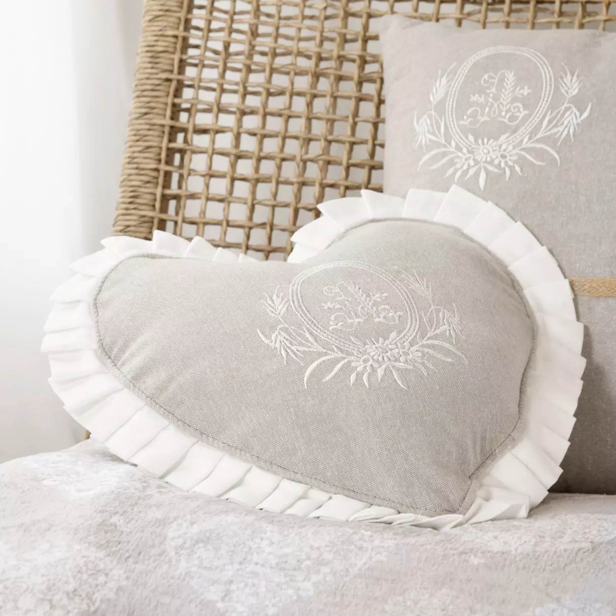 Cojín Corazón Adelaïde Beige 1