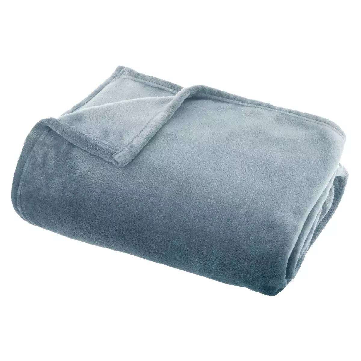 Plaid doux (180 cm) Tendresse flanel Bleu orage 1