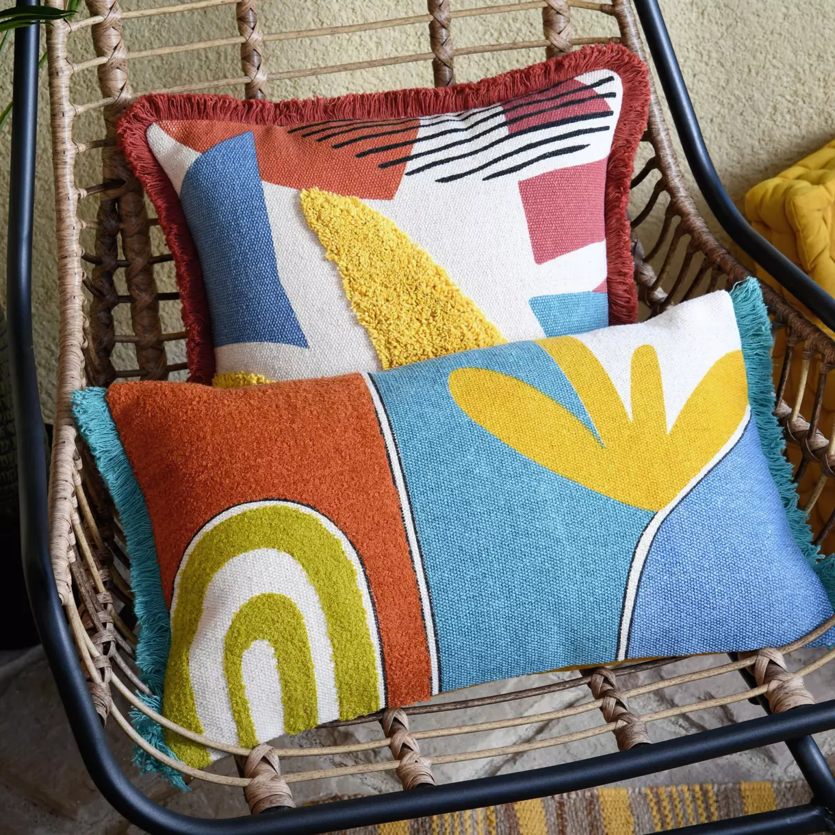 Cojín rectangular en algodón (50 cm) Varisco Azul 1