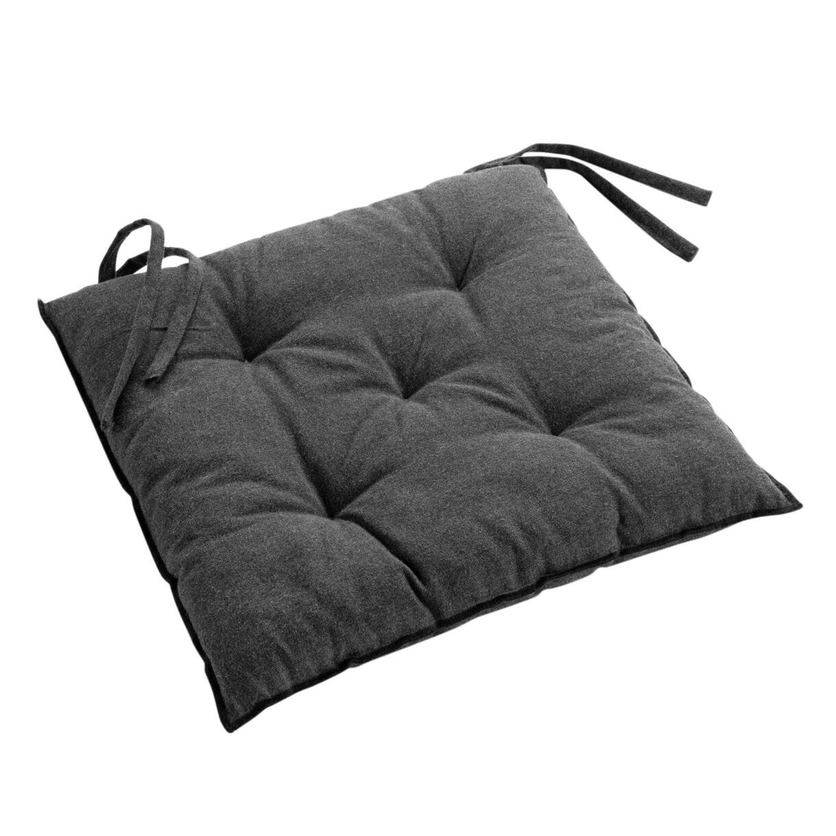 Cuscino per sedia quadrato cotone riciclato Mistraline Grigio antracite 1