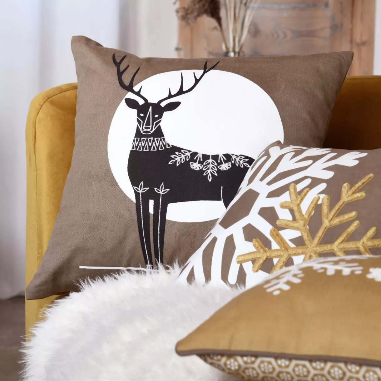 Coussin carré (40 cm) Estrella Taupe 1