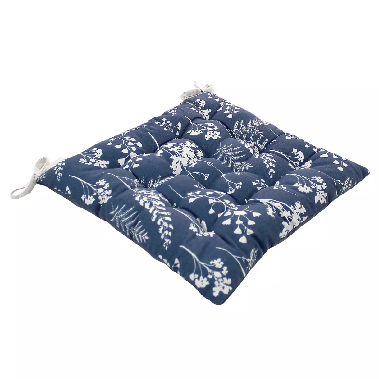 Cojín de silla cuadrado Herbier Azul 6