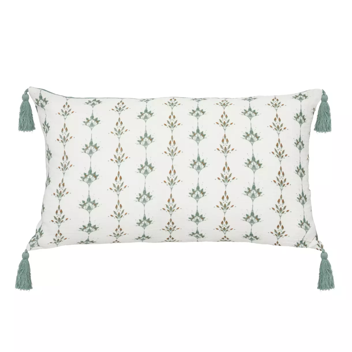 Coussin rectangulaire gaze de coton (50 cm) Jamana Vert céladon