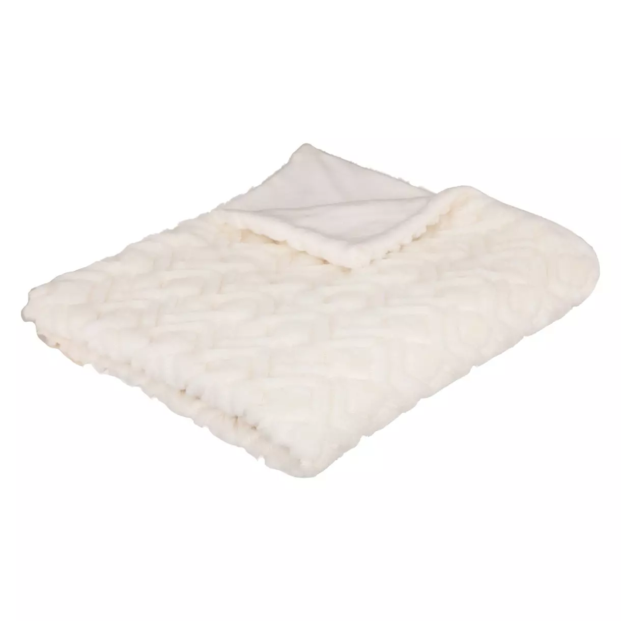 Manta imitación piel (160 cm) Mara Blanco 1