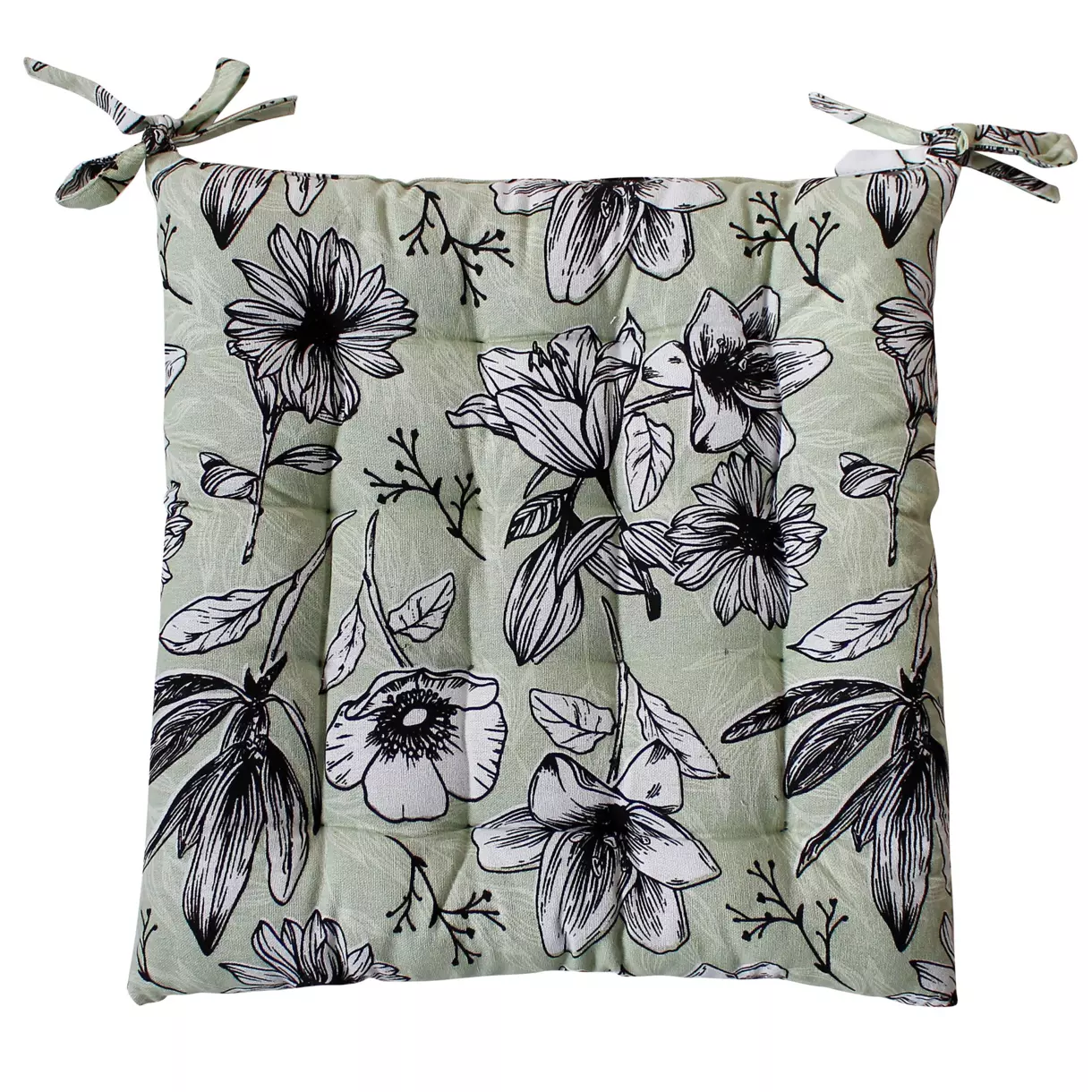 Coussin de chaise carré Lily Vert sauge 6
