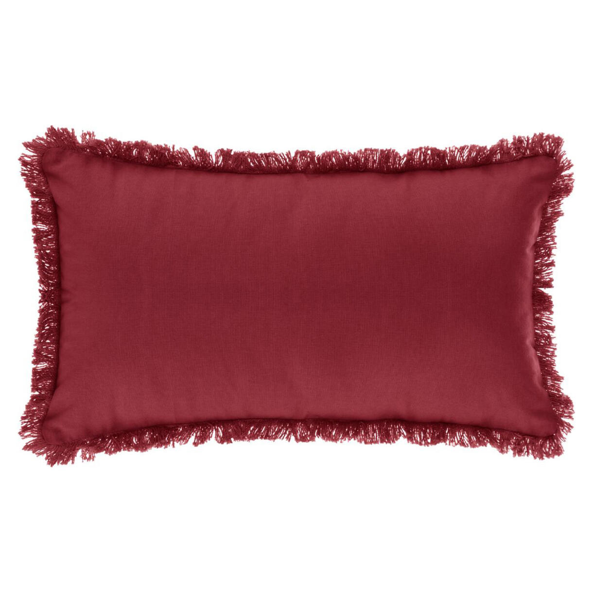 Coussin rectangulaire Datara franges Rouge 1