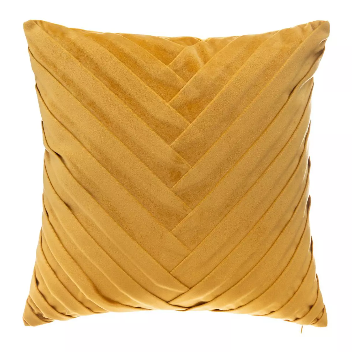Coussin carré velours (40 cm) Tresseo Jaune ocre 1