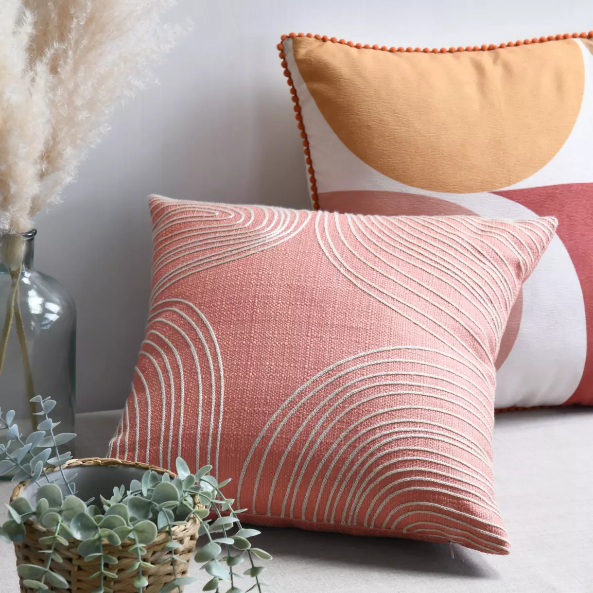 Coussin carré (40 cm) Thor Rouge marsala