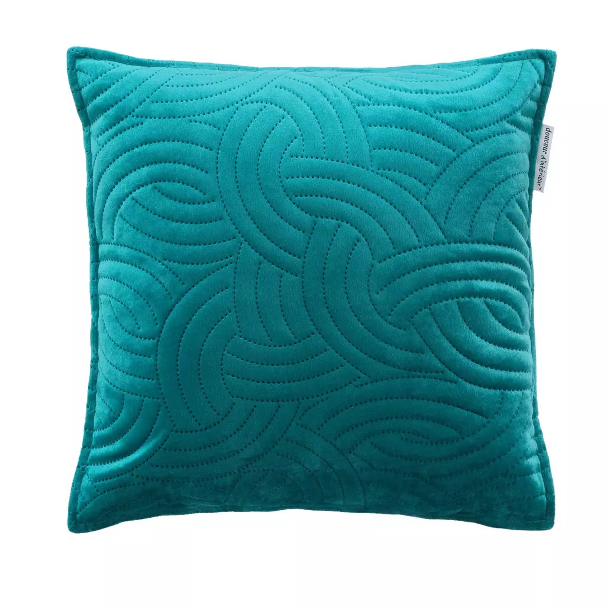 Housse de coussin carrée velours (40 cm) Solange Bleu pétrole