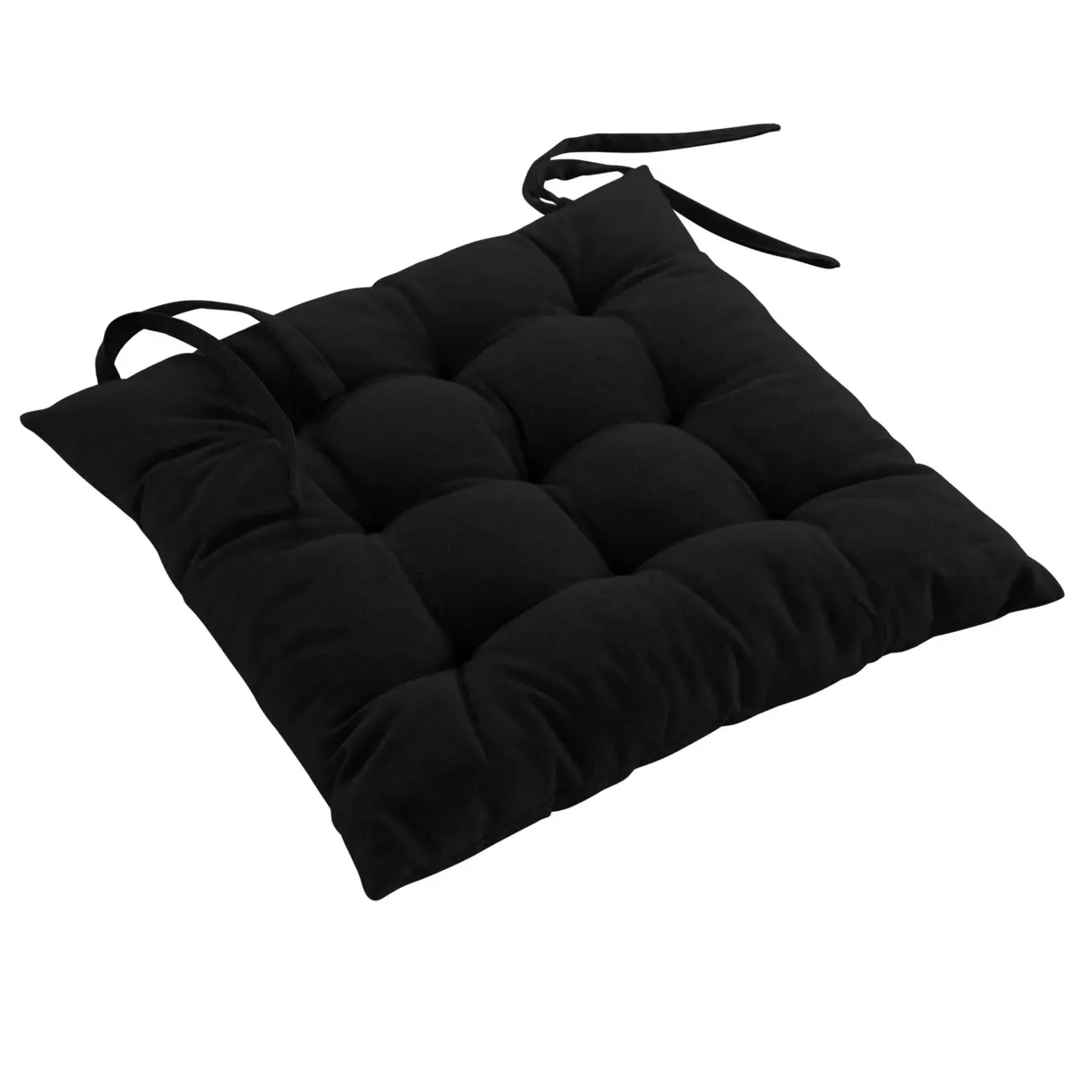 Cojín de silla de algodón reciclado Mistral Negro 1