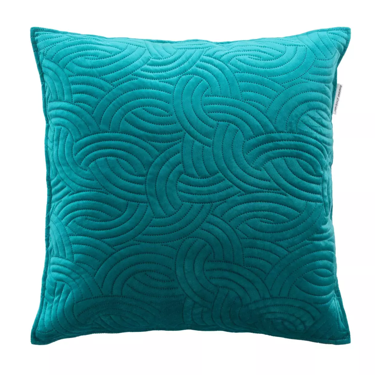 Funda para cojín cuadrado terciopelo (60 cm) Solange Azul petróleo