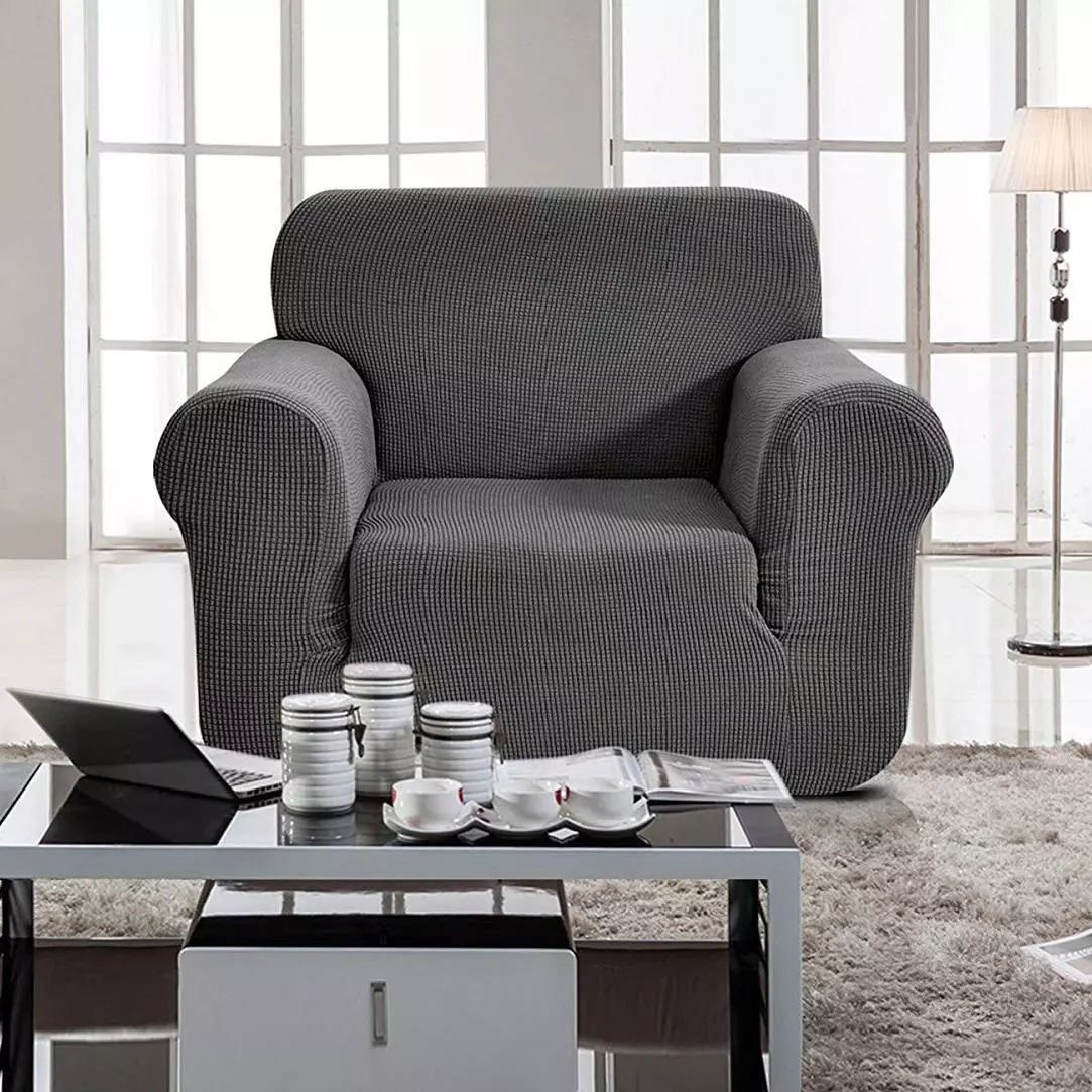 Funda para sillón extensible Prisca Gris acero 1