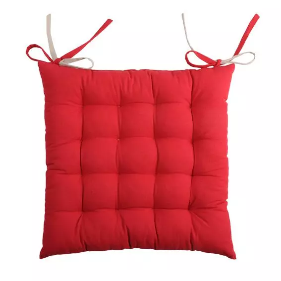 Coussin de chaise Duo Rouge et beige 1