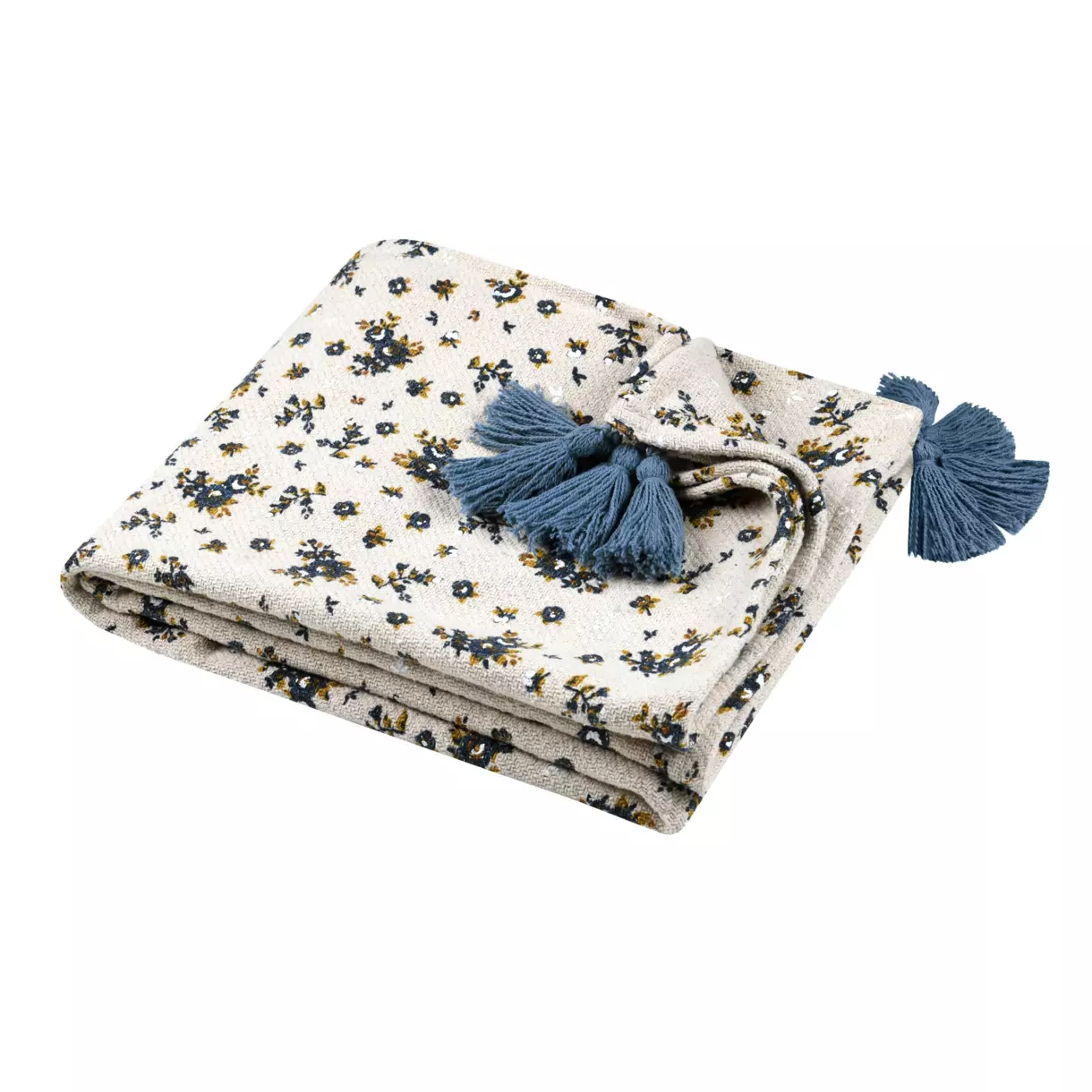 Plaid coton (150 cm) Apolline Ecru 1