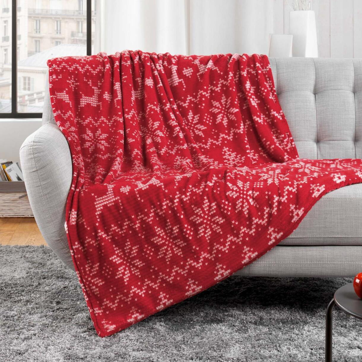 Plaid in pile con tasca (150 cm) Holly Rosso