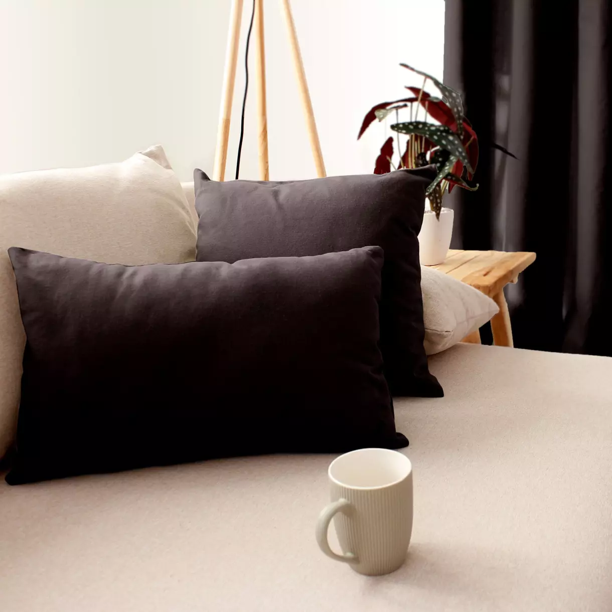 Coussin rectangulaire (50 cm) Etna Chocolat foncé 1