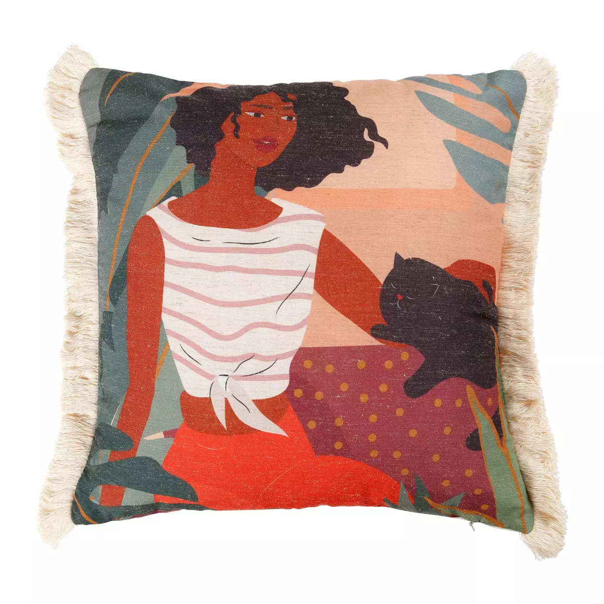 Housse de coussin carrée (40 cm) Nature Multicolore 1