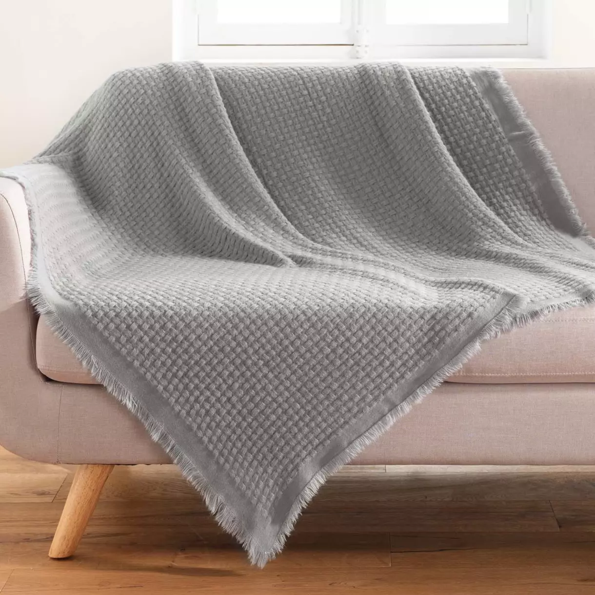 Jeté de canapé (150 cm) Coraline Gris clair 1