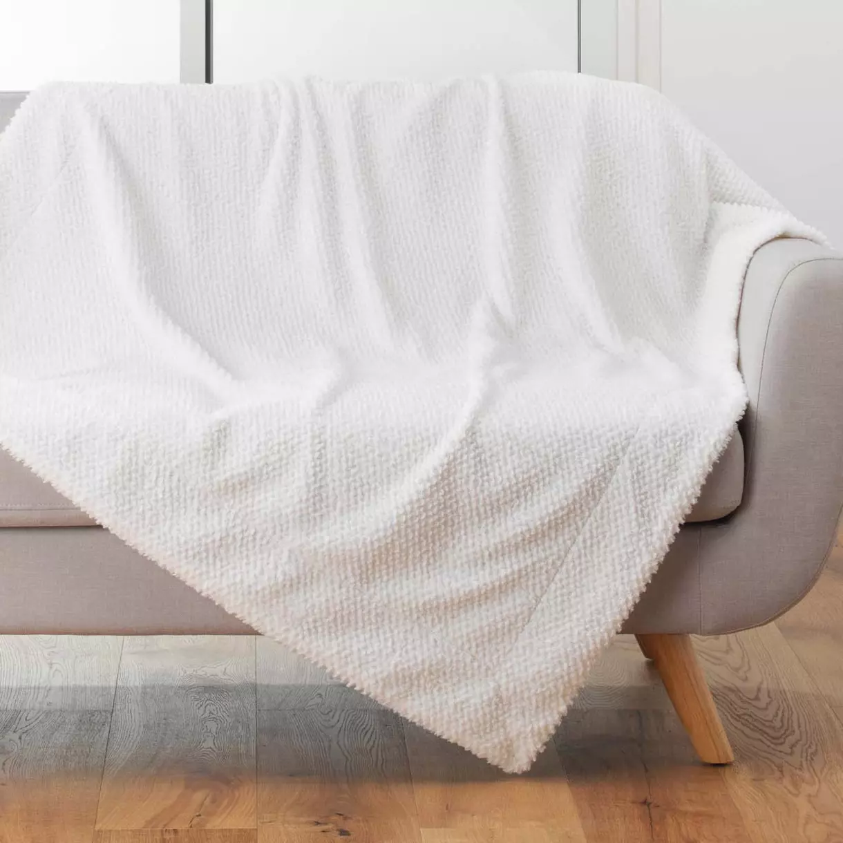 Plaid fausse fourrure (220 cm) Iceberg Ecru 1