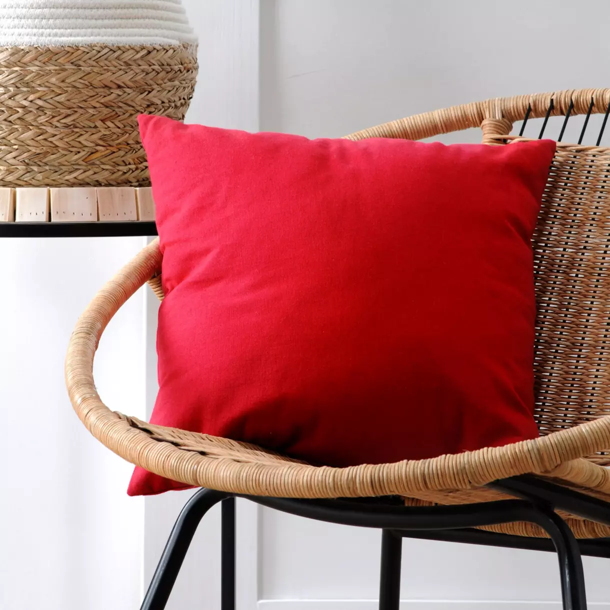 Coussin carré (40 cm) Duo Rouge
